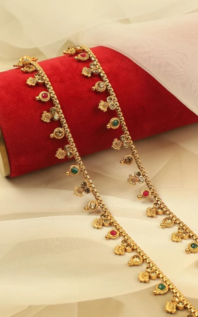 Trendy Gold Anklet PA-421, photo 2